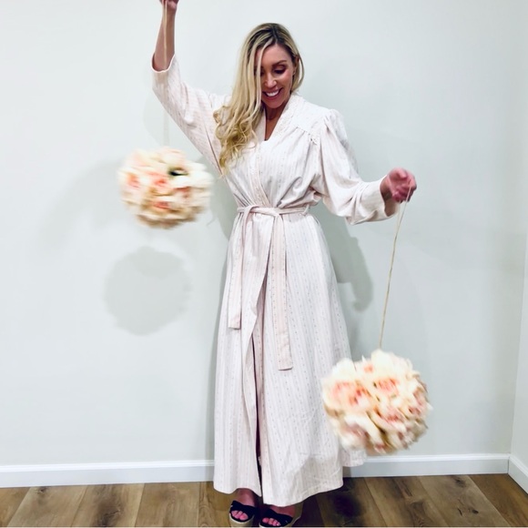 VTG Floral Striped Robe - Picture 5 of 11